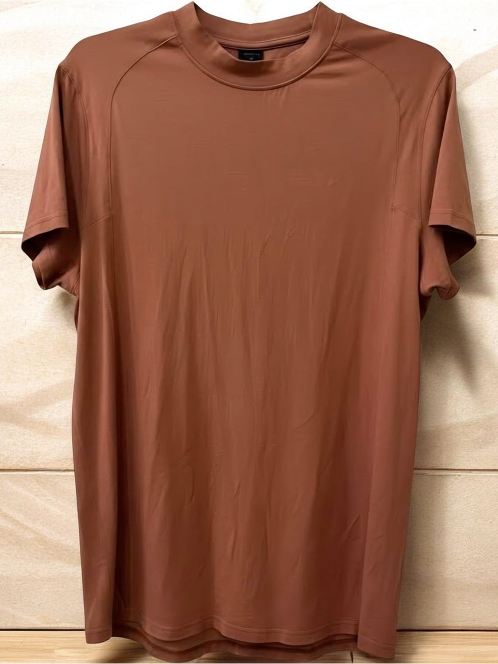 Alphalete Men's Crew Neck Performance T‑Shirt in Rust Size Medium